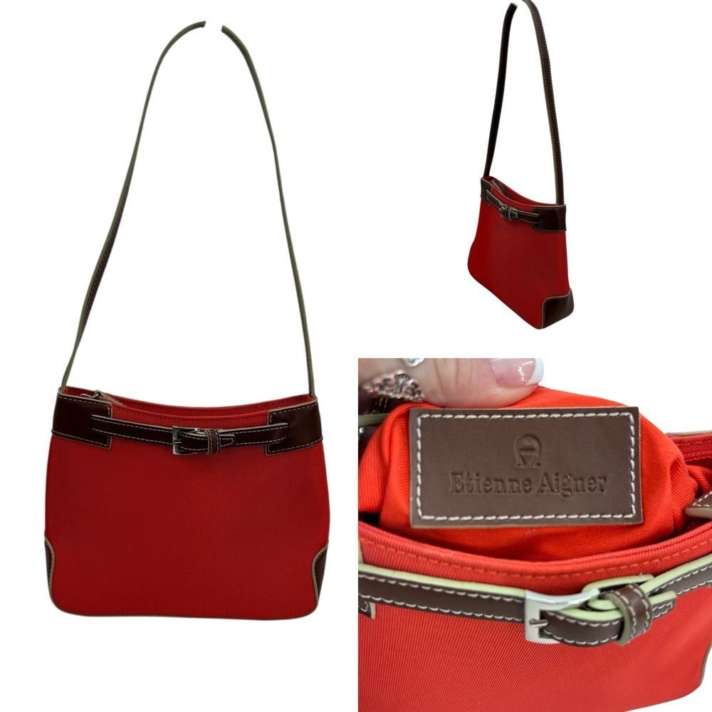 Etienne Aigner Small Canvas Slim Bag Vintage Y2K